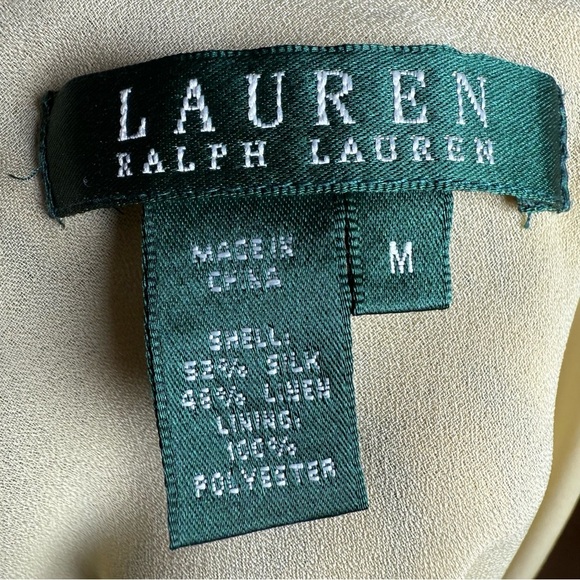 Lauren Ralph Lauren Women’s M Leaf Botanical Print Silk Linen Blend Midi Skirt - Picture 5 of 6